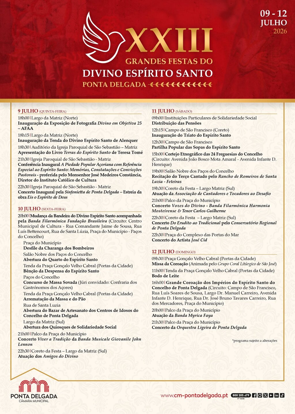 Grandes Festas do Divino Espírito Santo de Ponta Delgada — event image